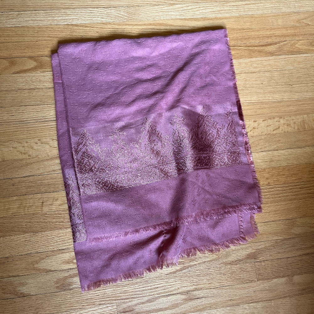 Silk-blend rose scarf